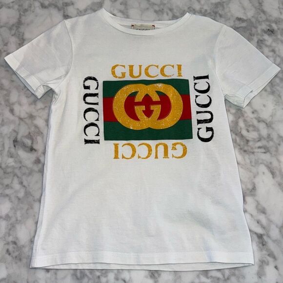 GUCCI LOGO WHITE TSHIRT 5Y - Picture 1 of 4